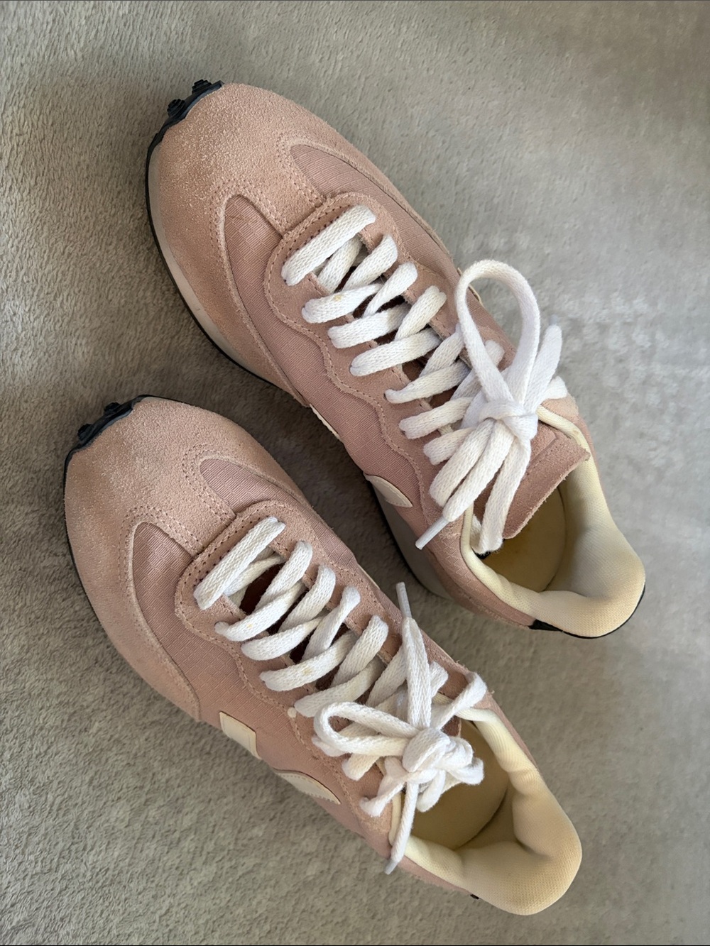 VEJA Pink Suede Lace-Up Women's Sneakers